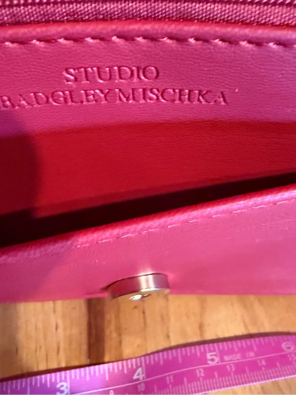 Badgley Mischka Diamond Red Quilted
Studded Chain Crossbody Bag NWT - Picture 7 of 12